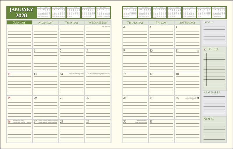 Month Planner|Customized Planner 2021|Personalized Diaries